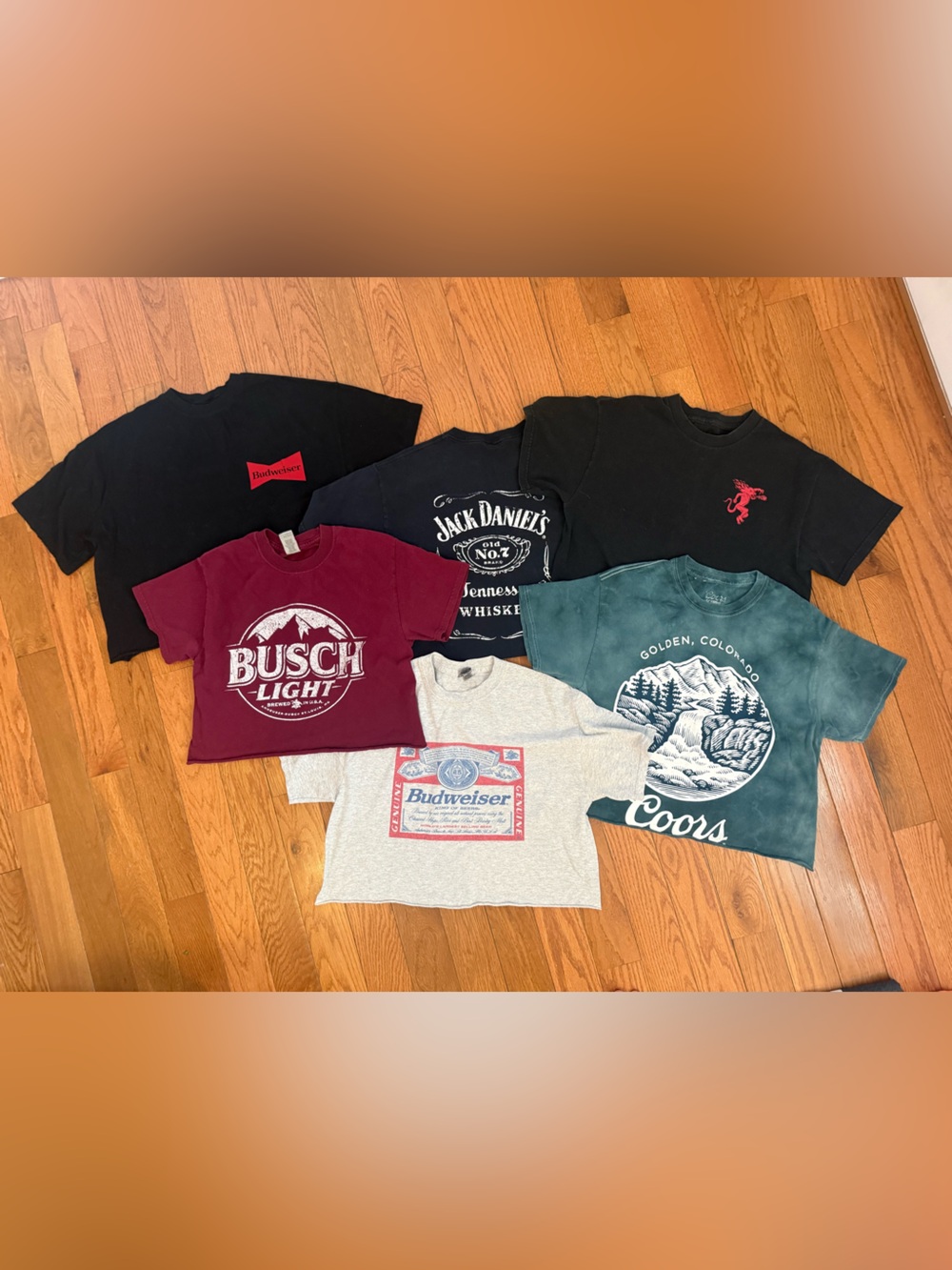 Beer & liquor graphic crop tops bundle x6 - Medium